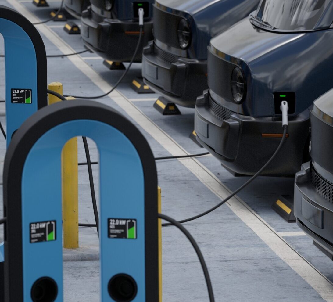 Med,Shot,Of,Fleet,Modern,Electric,Ev,Delivery,Vans,Are