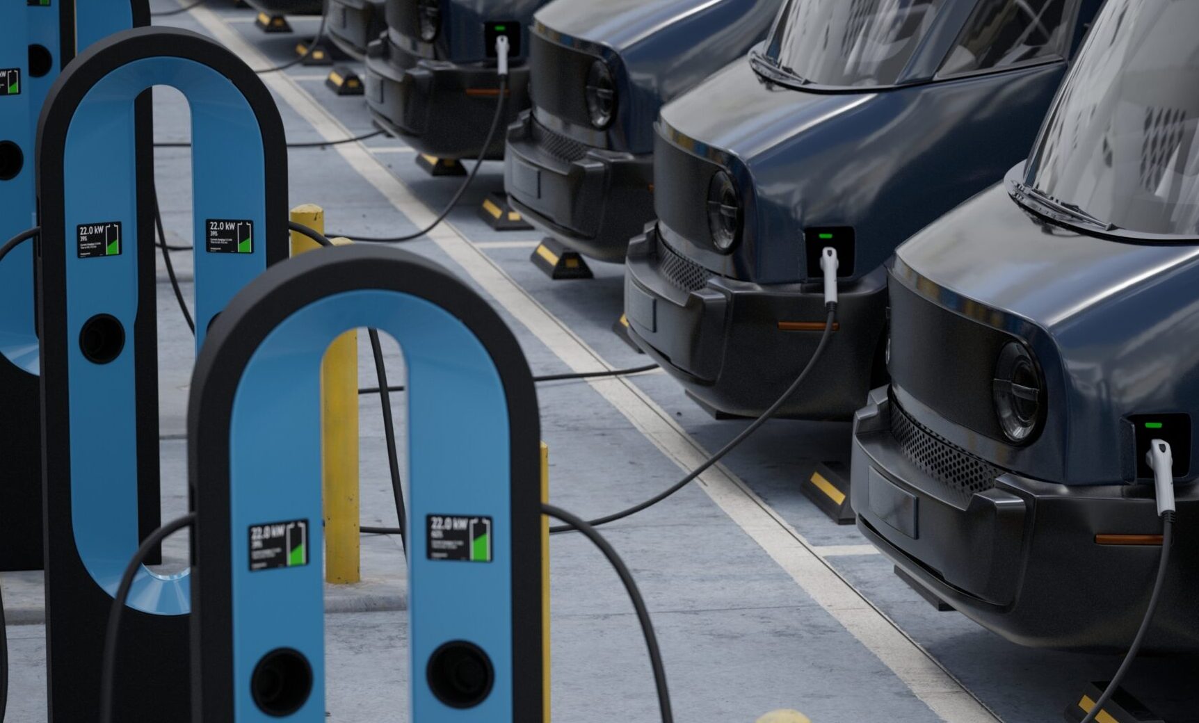 Med,Shot,Of,Fleet,Modern,Electric,Ev,Delivery,Vans,Are